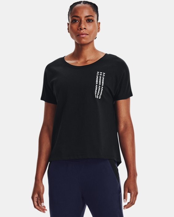 Women's UA Repeat Wordmark Graphic T-Shirt, Black, pdpMainDesktop image number 0